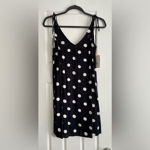 New, Billabong black and white polka dot sun dress